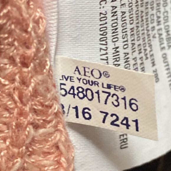 American Eagle Outfitters Knitted Crop Top Tank Peach Loose Fit Hi Lo Sides Sz M - Picture 9 of 9